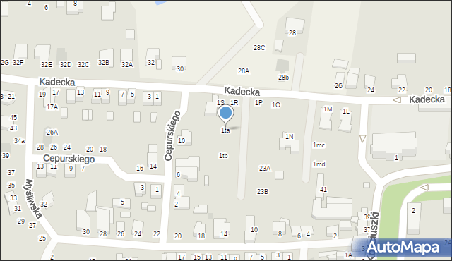 Rawicz, Kadecka, 1ta, mapa Rawicz