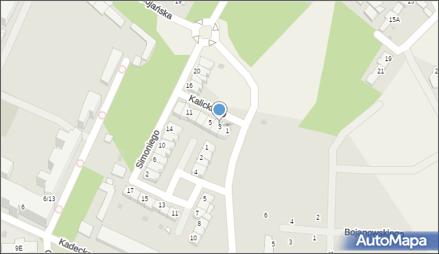 Rawicz, Kalickiego Józefa, gen., 3, mapa Rawicz