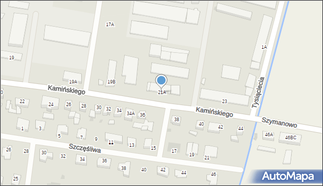 Rawicz, Kamińskiego Stanisława, 21A, mapa Rawicz