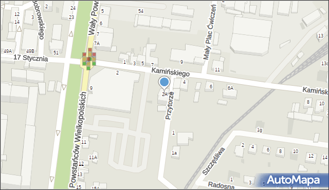 Rawicz, Kamińskiego Stanisława, 2A, mapa Rawicz