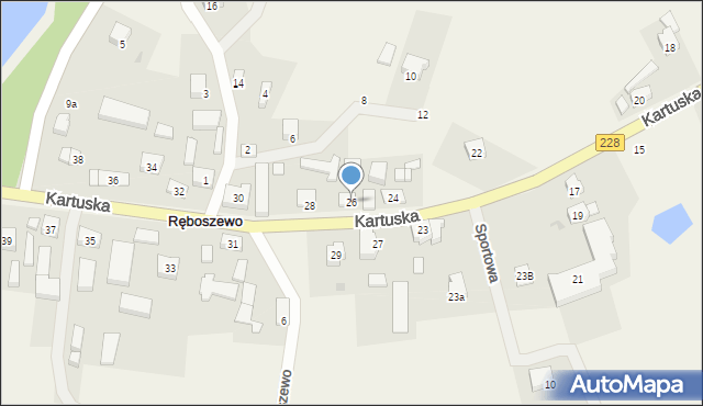 Ręboszewo, Kartuska, 26, mapa Ręboszewo