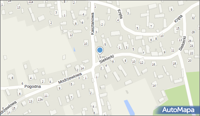 Regut, Kasztanowa, 7, mapa Regut