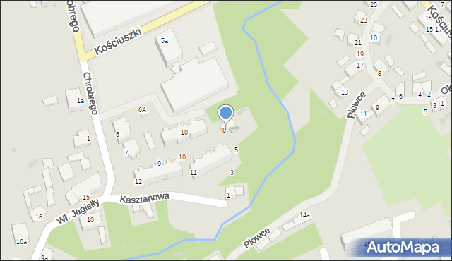 Reszel, Kasztanowa, 8, mapa Reszel