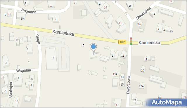 Rewal, Kamieńska, 3, mapa Rewal