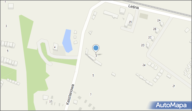 Rewal, Kasztanowa, 3, mapa Rewal