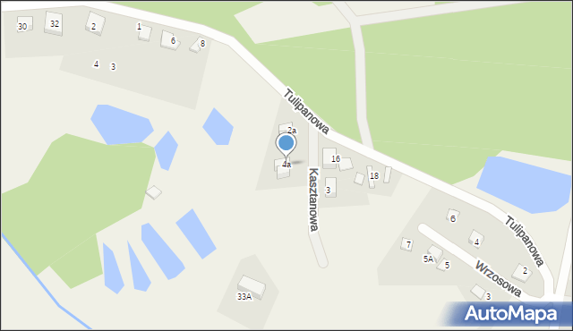 Robakowo, Kasztanowa, 4a, mapa Robakowo