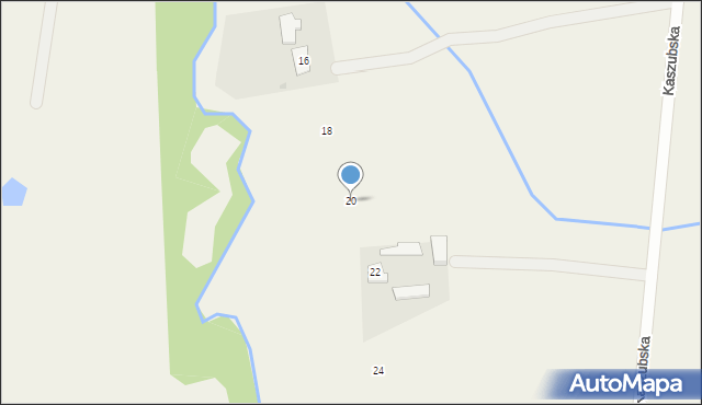 Robakowo, Kaszubska, 20, mapa Robakowo