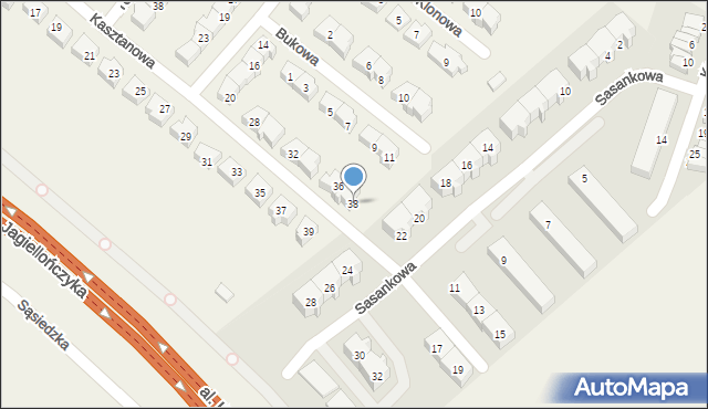Rotmanka, Kasztanowa, 38, mapa Rotmanka