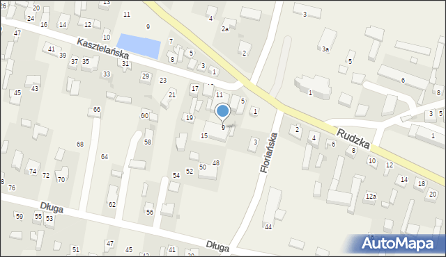 Ruda, Kasztelańska, 9, mapa Ruda