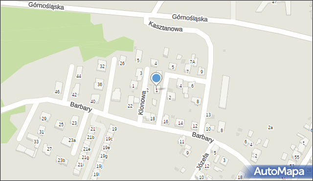 Ruda Śląska, Kasztanowa, 1, mapa Rudy Śląskiej