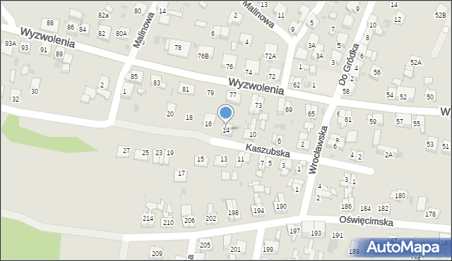 Ruda Śląska, Kaszubska, 14, mapa Rudy Śląskiej