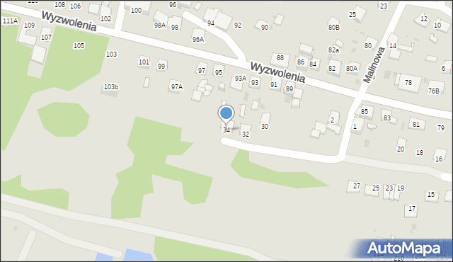 Ruda Śląska, Kaszubska, 34, mapa Rudy Śląskiej