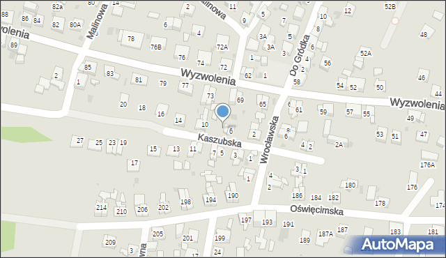 Ruda Śląska, Kaszubska, 8, mapa Rudy Śląskiej