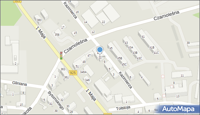 Ruda Śląska, Kazimierza, 11, mapa Rudy Śląskiej