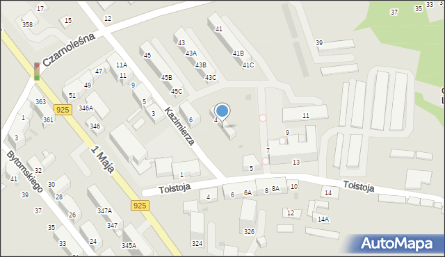 Ruda Śląska, Kazimierza, 4A, mapa Rudy Śląskiej