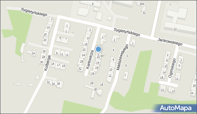 Ruda Śląska, Karłowicza Mieczysława, 11, mapa Rudy Śląskiej
