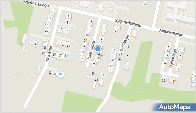 Ruda Śląska, Karłowicza Mieczysława, 17, mapa Rudy Śląskiej