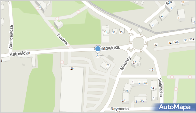 Ruda Śląska, Katowicka, 20, mapa Rudy Śląskiej