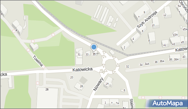 Ruda Śląska, Katowicka, 35, mapa Rudy Śląskiej