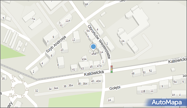 Ruda Śląska, Katowicka, 45A, mapa Rudy Śląskiej