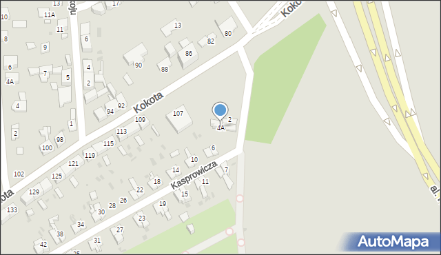 Ruda Śląska, Kasprowicza Jana, 4A, mapa Rudy Śląskiej