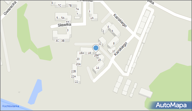 Ruda Śląska, Karskiego Jana, 16A, mapa Rudy Śląskiej
