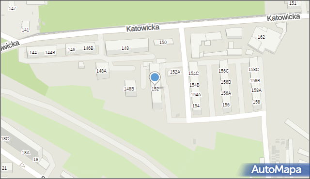 Ruda Śląska, Katowicka, 152, mapa Rudy Śląskiej