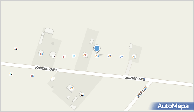 Ruda Wielka, Kasztanowa, 23, mapa Ruda Wielka