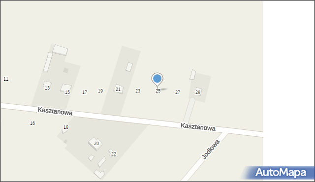 Ruda Wielka, Kasztanowa, 25, mapa Ruda Wielka