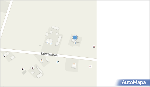 Ruda Wielka, Kasztanowa, 9, mapa Ruda Wielka