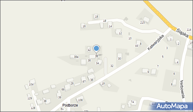 Rudawa, Kalwaryjska, 38, mapa Rudawa