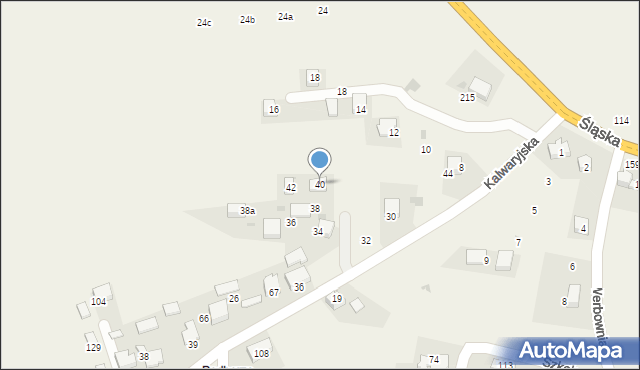 Rudawa, Kalwaryjska, 40, mapa Rudawa
