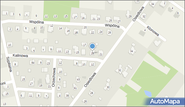 Rudna Mała, Kalinowa, 19, mapa Rudna Mała