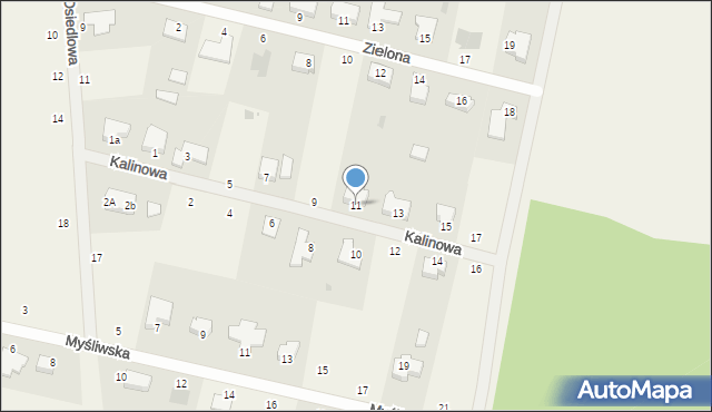 Rurzyca, Kalinowa, 11, mapa Rurzyca
