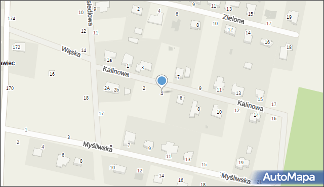 Rurzyca, Kalinowa, 4, mapa Rurzyca