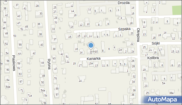 Rybie, Kanarka, 12, mapa Rybie