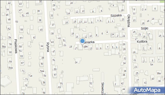 Rybie, Kanarka, 15, mapa Rybie