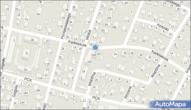 Rybnik, Karłowicza, 20a-b, mapa Rybnika