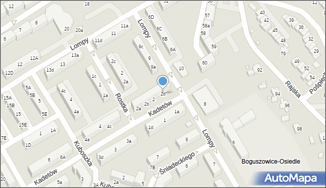 Rybnik, Kadetów, 2d, mapa Rybnika