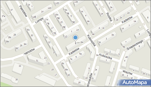 Rybnik, Kadetów, 6, mapa Rybnika