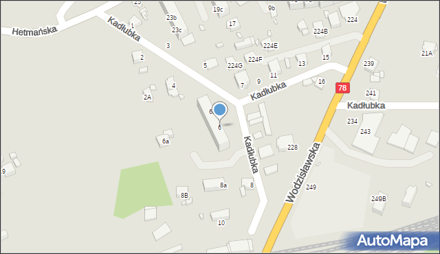 Rybnik, Kadłubka Wincentego, bp., 6, mapa Rybnika