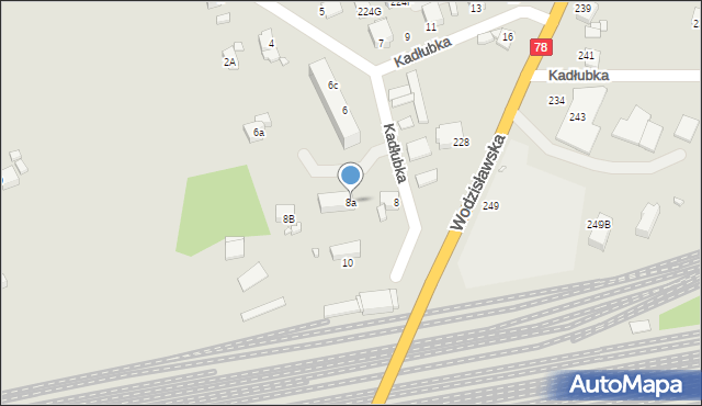 Rybnik, Kadłubka Wincentego, bp., 8a, mapa Rybnika