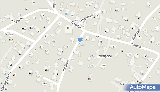 Rybnik, Karłowa, 3, mapa Rybnika