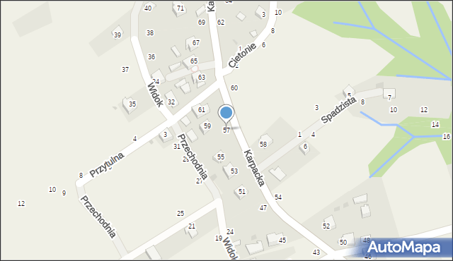 Rychwałdek, Karpacka, 57, mapa Rychwałdek