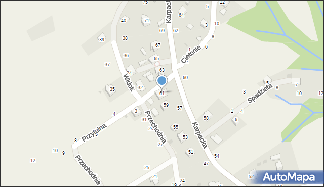 Rychwałdek, Karpacka, 61, mapa Rychwałdek