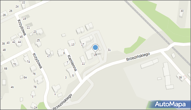 Rząska, Kamienna, 15, mapa Rząska