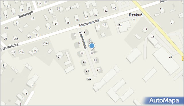 Rzekuń, Kameralna, 11, mapa Rzekuń