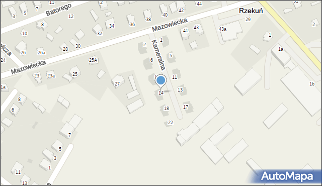 Rzekuń, Kameralna, 14, mapa Rzekuń