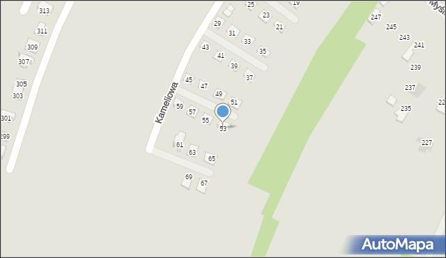 Rzeszów, Kameliowa, 53, mapa Rzeszów