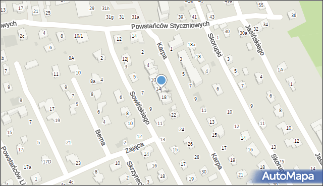 Rzeszów, Karpa Karola, 16, mapa Rzeszów